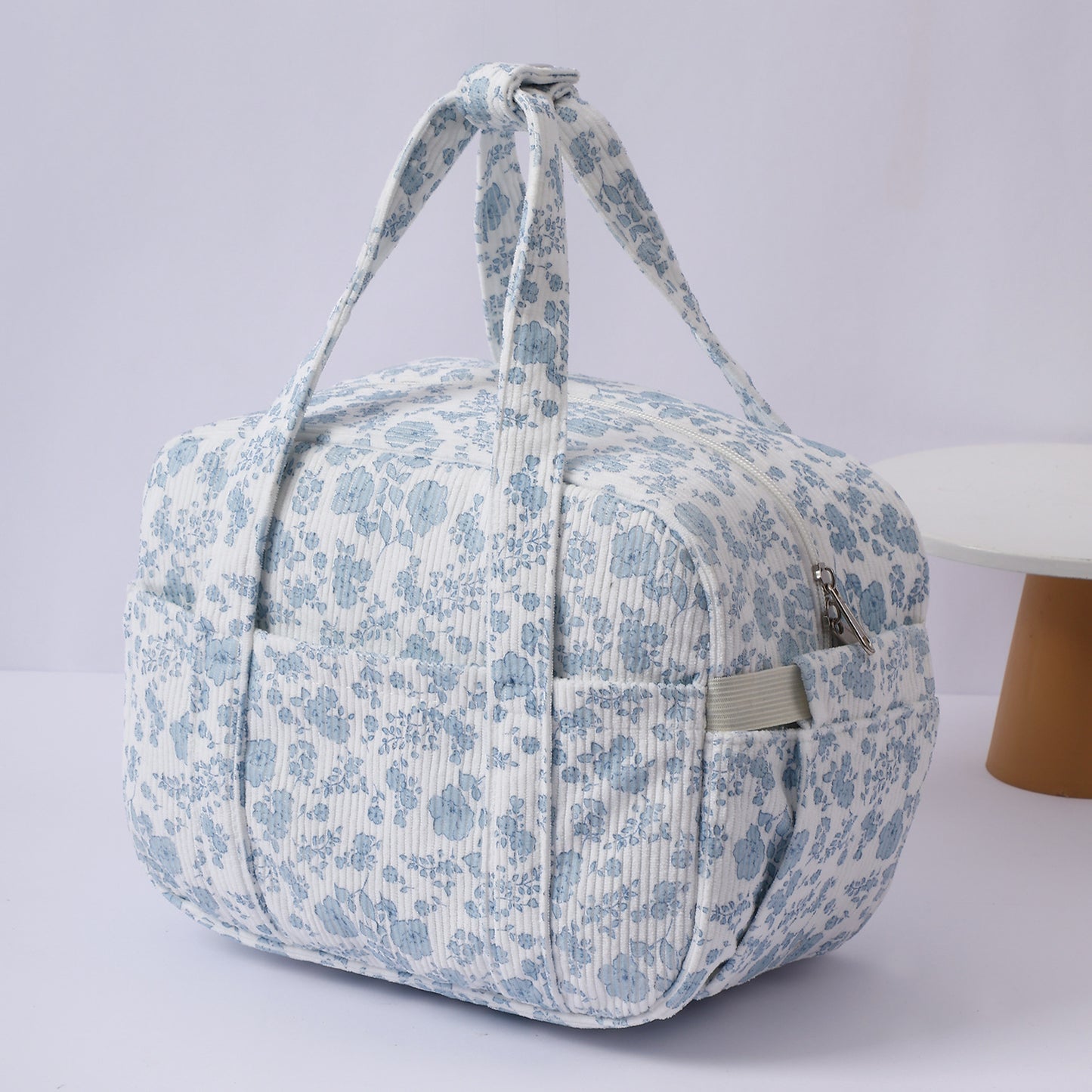 New Corduroy Strawberry Cutlery Bag Office Worker Outdoor Insulated Bag Lunch Box Handbag Portable Lunch Bag