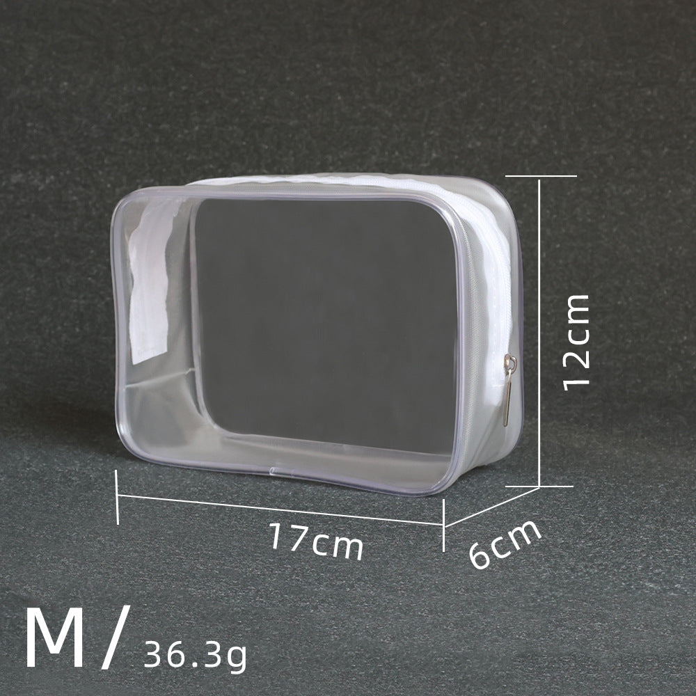 PVC Cosmetic Bag Transparent Waterproof Portable Travel Multifunctional Wash Storage Plastic Zipper Packaging Bag in stock