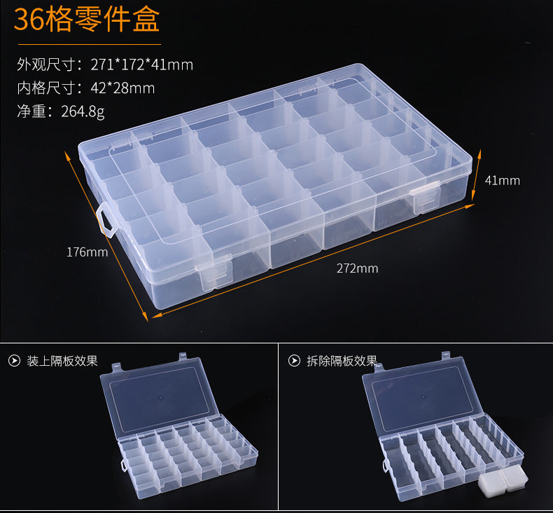 Building Blocks Parts Plastic Storage Box Children's Toys Building Blocks Granular Parts Storage Table Large Medium Small Plastic Box