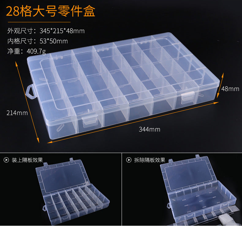 Building Blocks Parts Plastic Storage Box Children's Toys Building Blocks Granular Parts Storage Table Large Medium Small Plastic Box