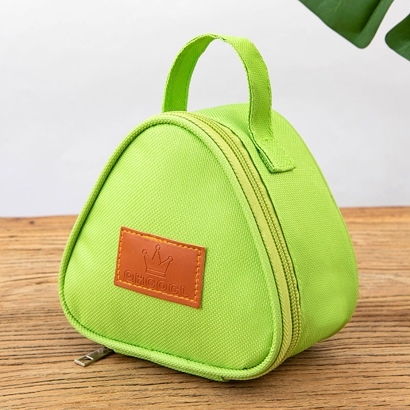 Triangular Lunch Box Handbag Polyester Rice Ball Insulated Lunch Box Bag Thickened Aluminum Foil Office Worker Lunch Bag Student Lunch Bag