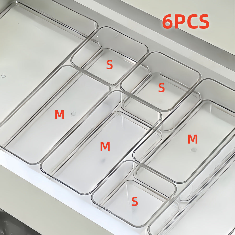 Cross-Border Drawer Partition Storage Box Dressing Table Built-In Cosmetics Storage Box Acrylic Transparent Desktop Organization Box