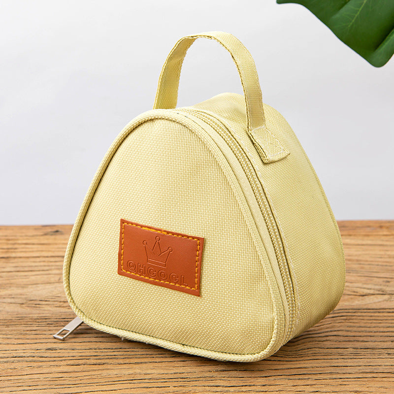Triangular Lunch Box Handbag Polyester Rice Ball Insulated Lunch Box Bag Thickened Aluminum Foil Office Worker Lunch Bag Student Lunch Bag