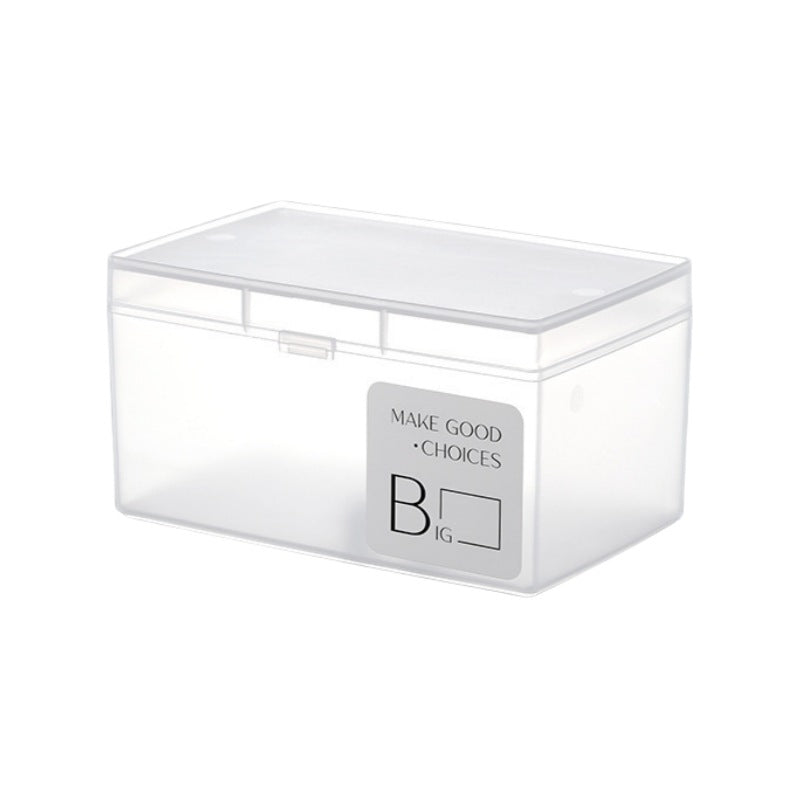 Small Items Frosted Storage Box Transparent Desktop Sundries Storage Box with Lid Household Card Drawer Organizer