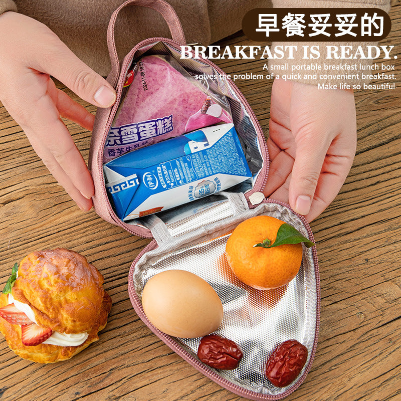 Triangular Lunch Box Handbag Polyester Rice Ball Insulated Lunch Box Bag Thickened Aluminum Foil Office Worker Lunch Bag Student Lunch Bag