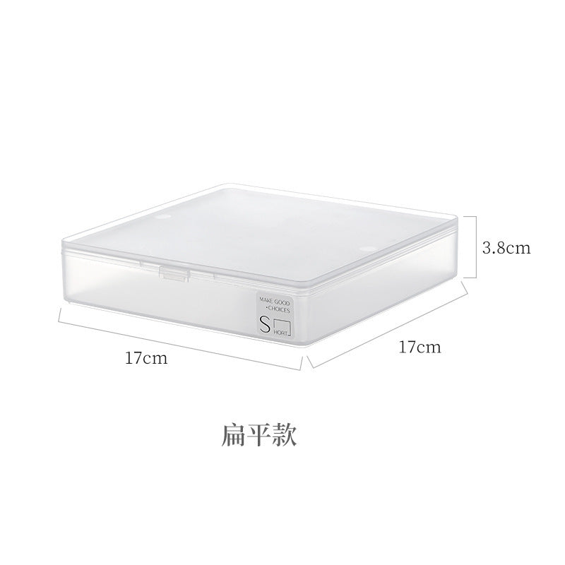 Small Items Frosted Storage Box Transparent Desktop Sundries Storage Box with Lid Household Card Drawer Organizer
