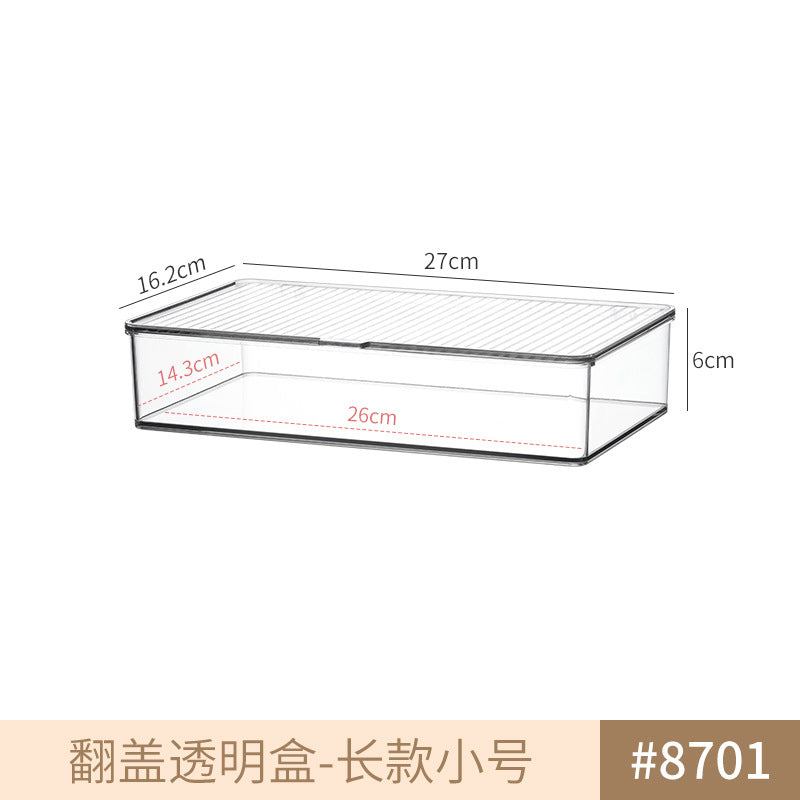 Small Items Frosted Storage Box Transparent Desktop Sundries Storage Box with Lid Household Card Drawer Organizer
