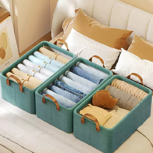 FoldBox™ Foldable Fabric Storage Box – Large Capacity Wardrobe Organizer