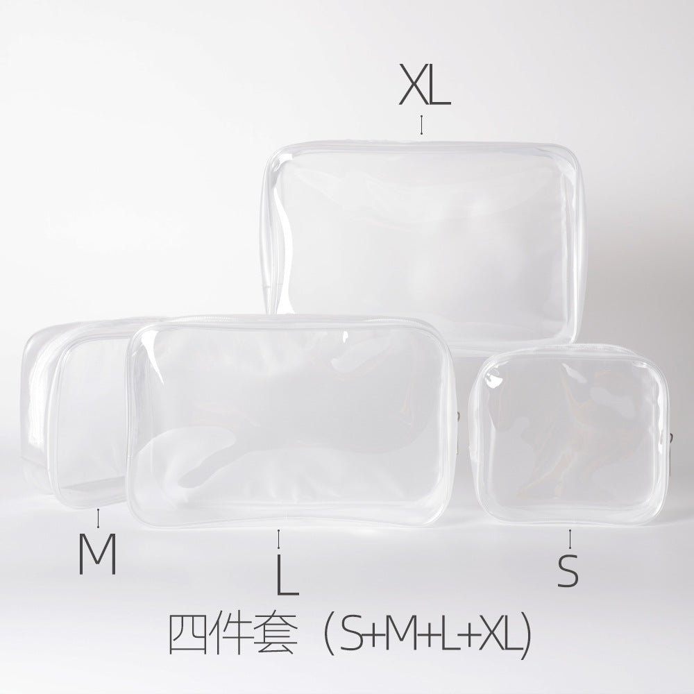 PVC Cosmetic Bag Transparent Waterproof Portable Travel Multifunctional Wash Storage Plastic Zipper Packaging Bag in stock