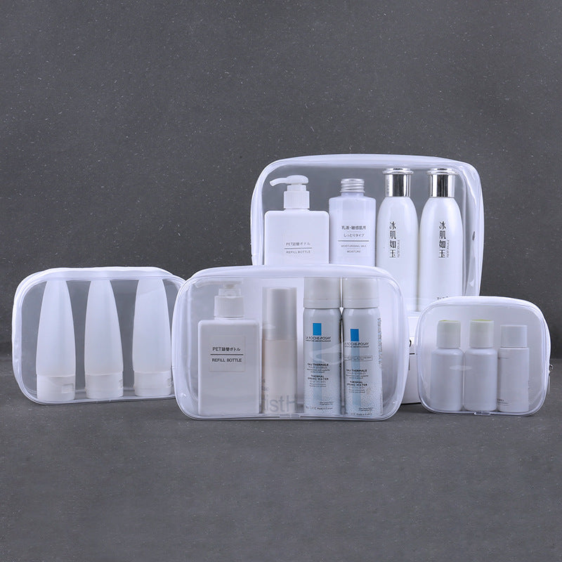 PVC Cosmetic Bag Transparent Waterproof Portable Travel Multifunctional Wash Storage Plastic Zipper Packaging Bag in stock