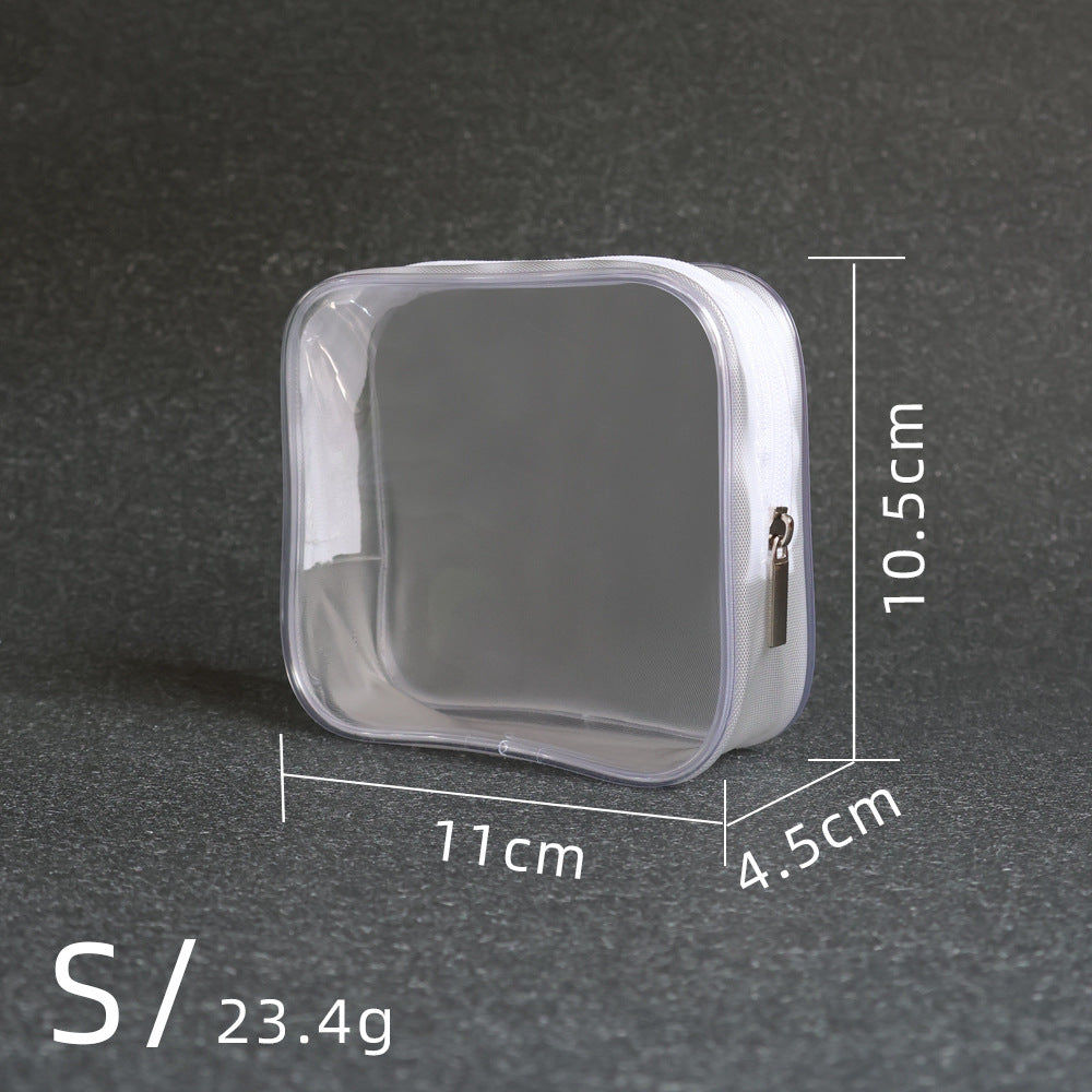 PVC Cosmetic Bag Transparent Waterproof Portable Travel Multifunctional Wash Storage Plastic Zipper Packaging Bag in stock