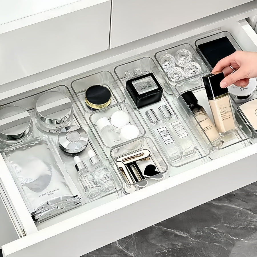 Cross-Border Drawer Partition Storage Box Dressing Table Built-In Cosmetics Storage Box Acrylic Transparent Desktop Organization Box