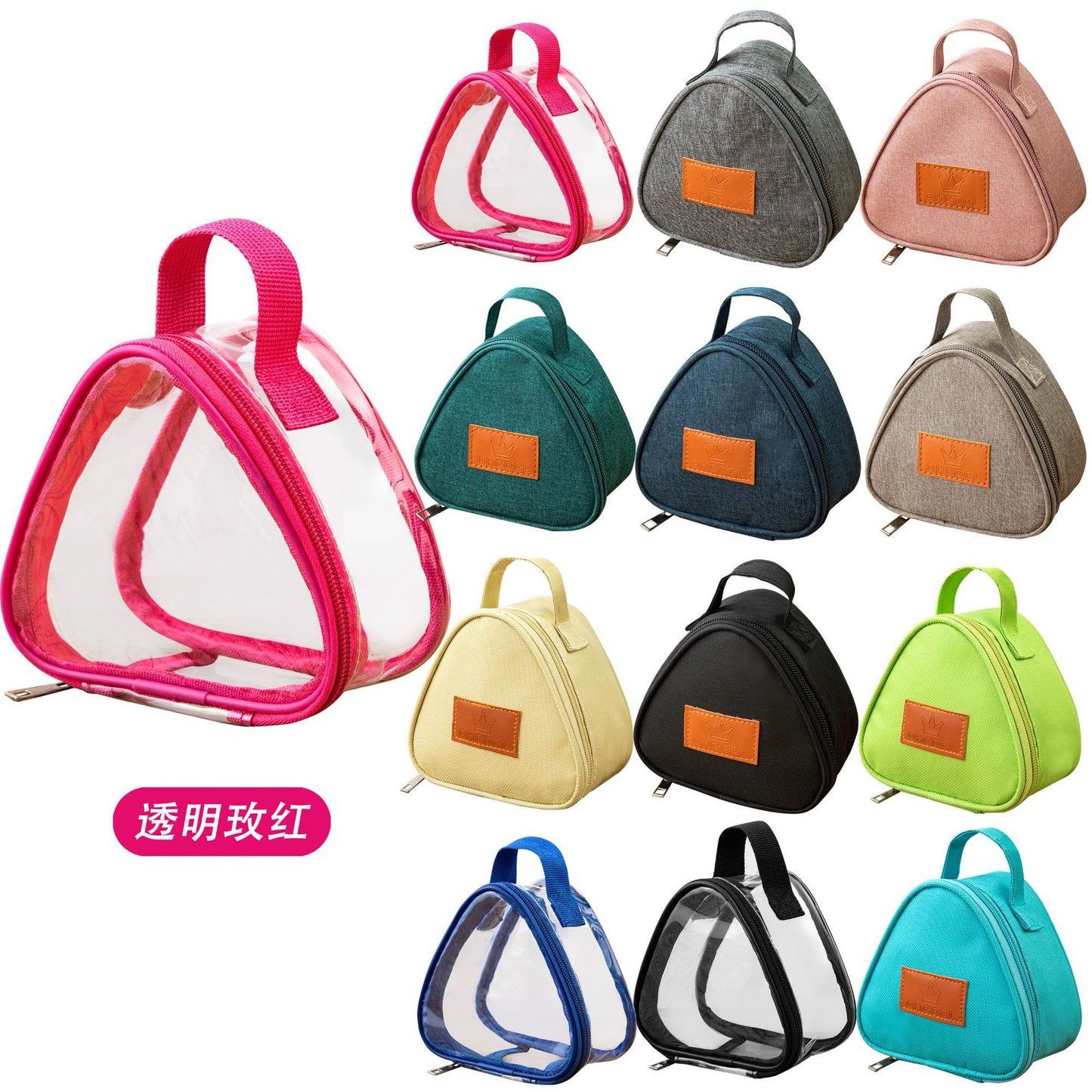 Triangular Lunch Box Handbag Polyester Rice Ball Insulated Lunch Box Bag Thickened Aluminum Foil Office Worker Lunch Bag Student Lunch Bag