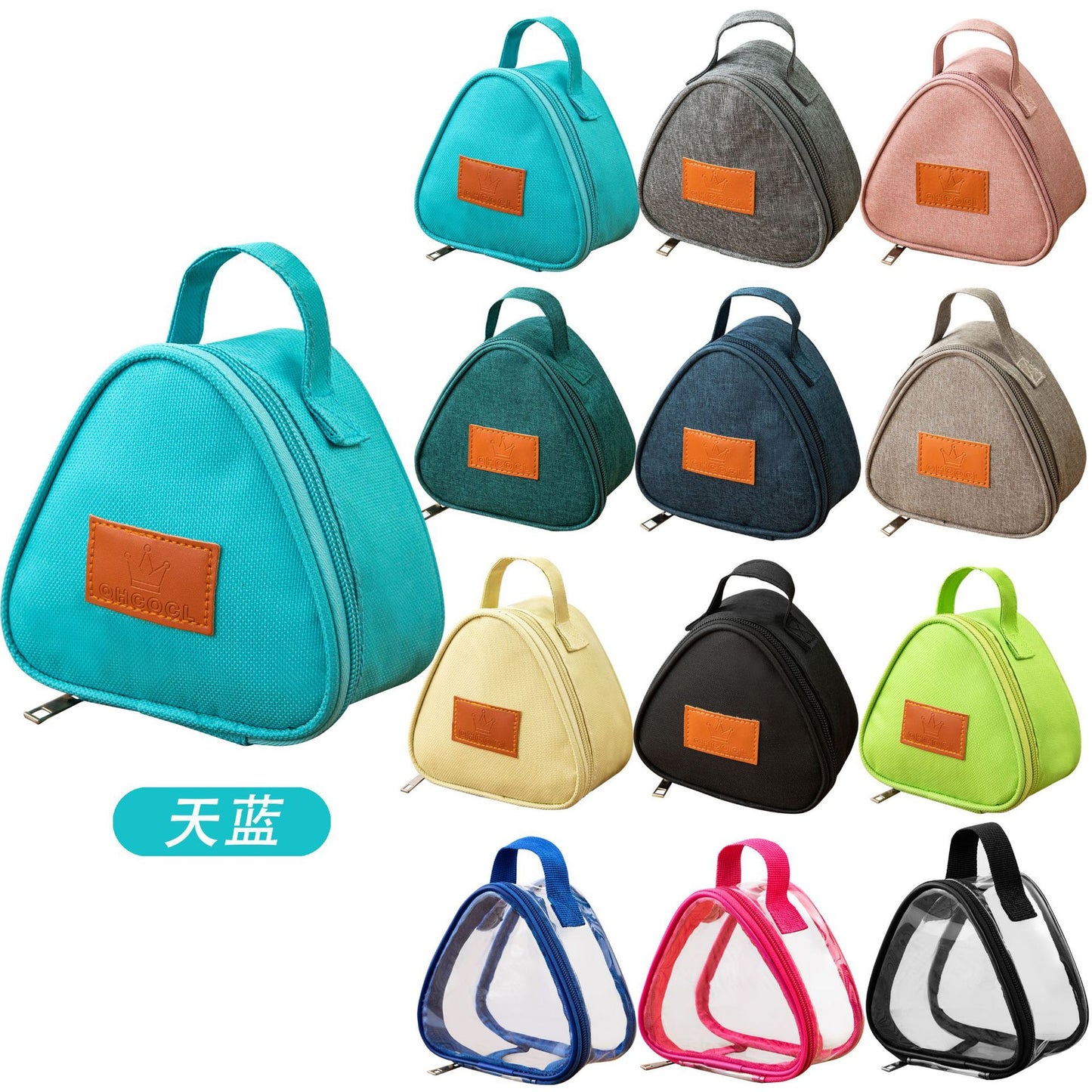Triangular Lunch Box Handbag Polyester Rice Ball Insulated Lunch Box Bag Thickened Aluminum Foil Office Worker Lunch Bag Student Lunch Bag