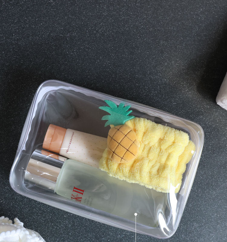 PVC Cosmetic Bag Transparent Waterproof Portable Travel Multifunctional Wash Storage Plastic Zipper Packaging Bag in stock