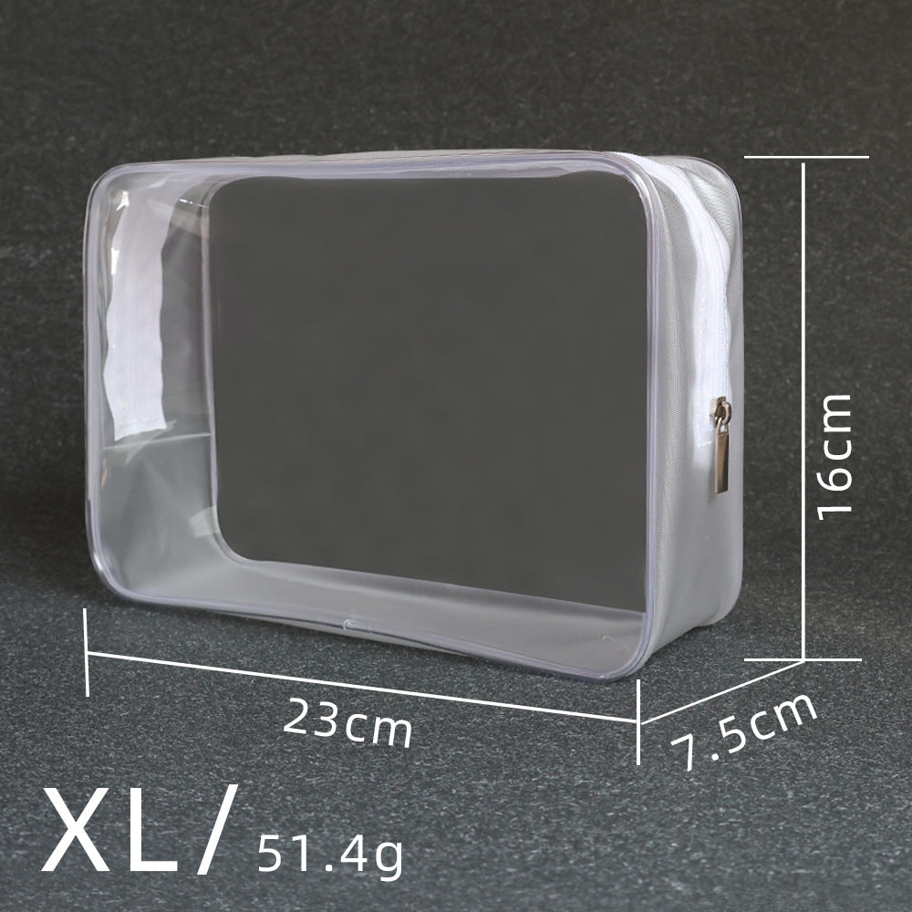 PVC Cosmetic Bag Transparent Waterproof Portable Travel Multifunctional Wash Storage Plastic Zipper Packaging Bag in stock
