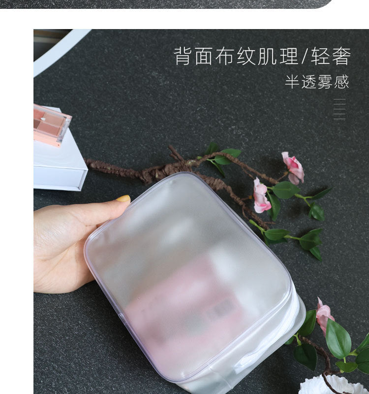 PVC Cosmetic Bag Transparent Waterproof Portable Travel Multifunctional Wash Storage Plastic Zipper Packaging Bag in stock