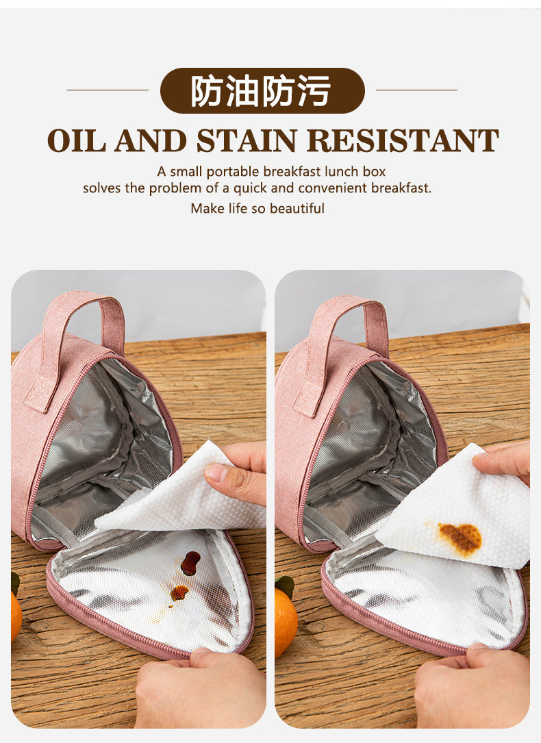 Triangular Lunch Box Handbag Polyester Rice Ball Insulated Lunch Box Bag Thickened Aluminum Foil Office Worker Lunch Bag Student Lunch Bag