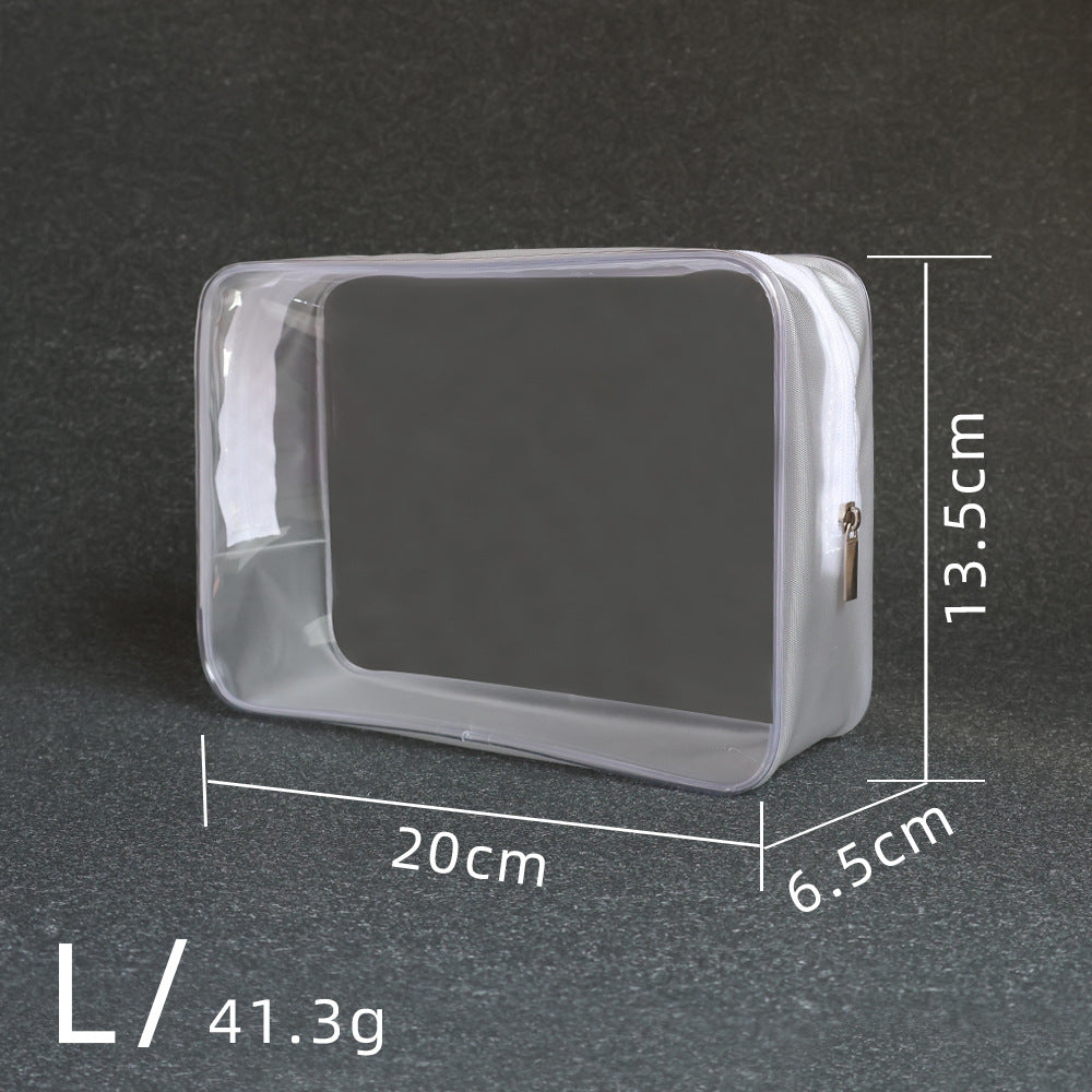 PVC Cosmetic Bag Transparent Waterproof Portable Travel Multifunctional Wash Storage Plastic Zipper Packaging Bag in stock
