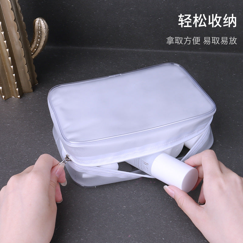 PVC Cosmetic Bag Transparent Waterproof Portable Travel Multifunctional Wash Storage Plastic Zipper Packaging Bag in stock