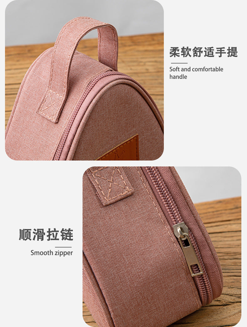 Triangular Lunch Box Handbag Polyester Rice Ball Insulated Lunch Box Bag Thickened Aluminum Foil Office Worker Lunch Bag Student Lunch Bag