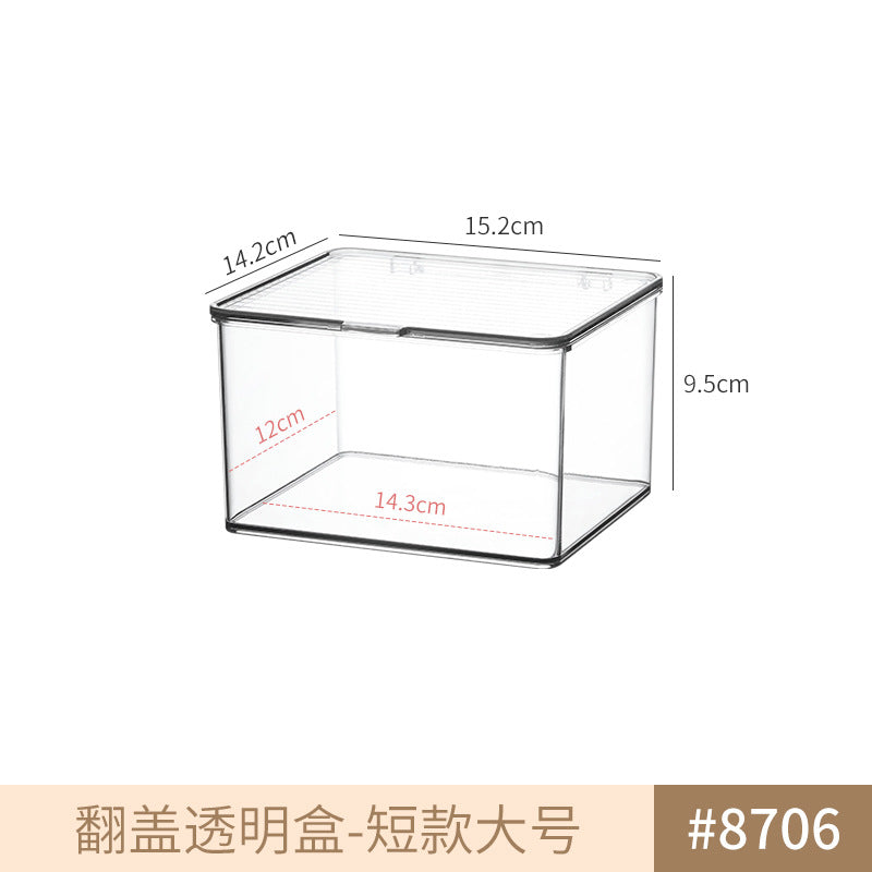 Small Items Frosted Storage Box Transparent Desktop Sundries Storage Box with Lid Household Card Drawer Organizer