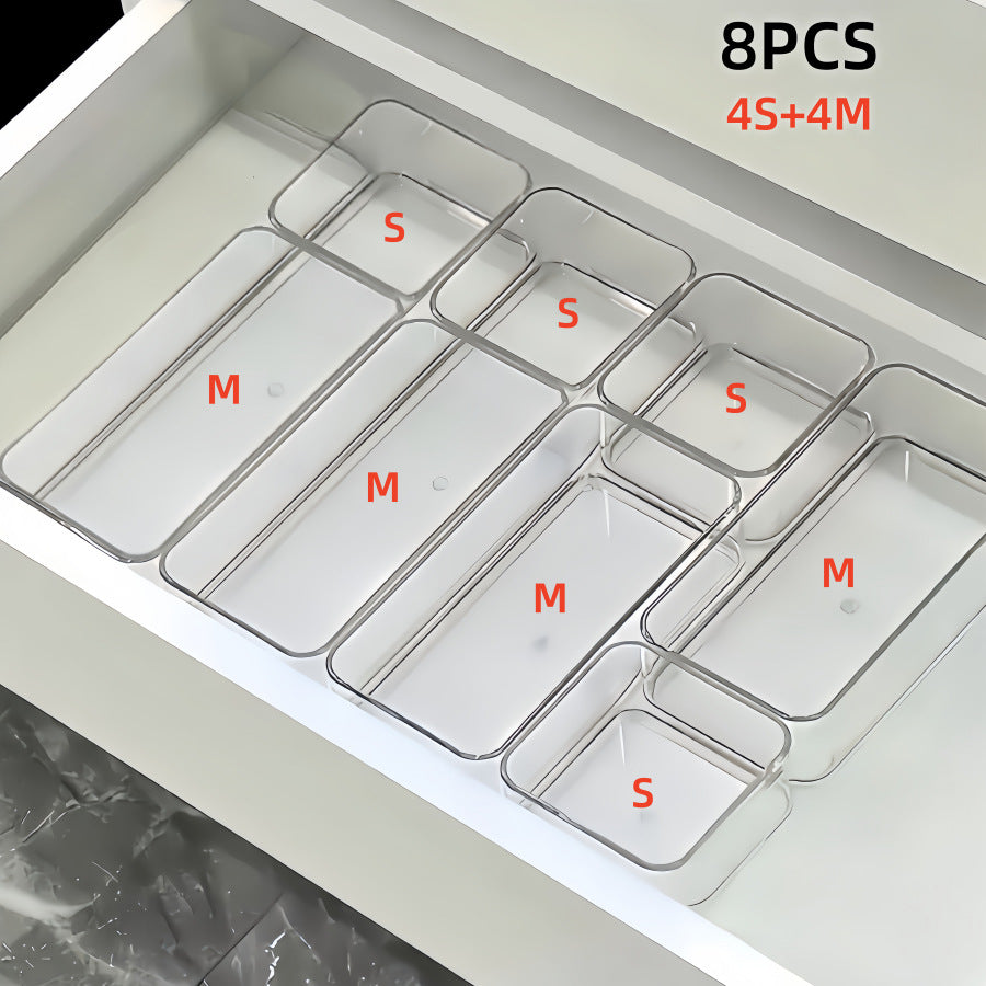 Cross-Border Drawer Partition Storage Box Dressing Table Built-In Cosmetics Storage Box Acrylic Transparent Desktop Organization Box