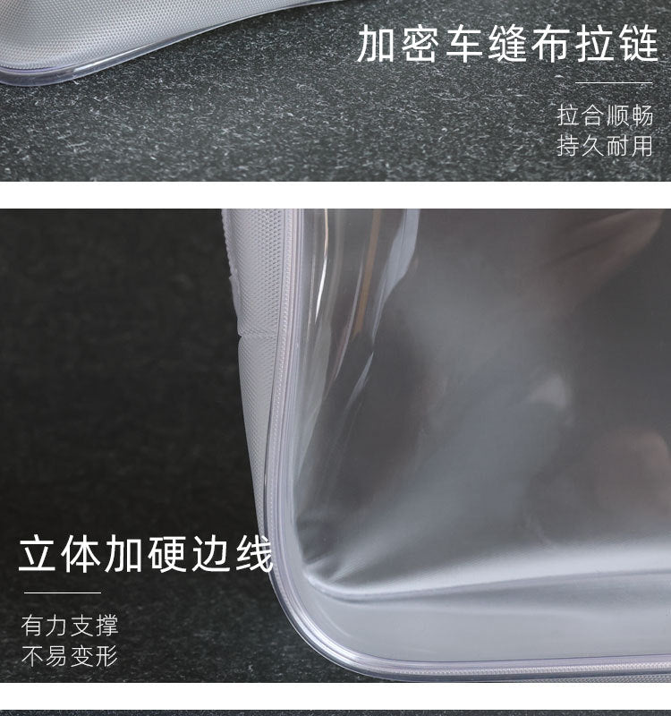 PVC Cosmetic Bag Transparent Waterproof Portable Travel Multifunctional Wash Storage Plastic Zipper Packaging Bag in stock