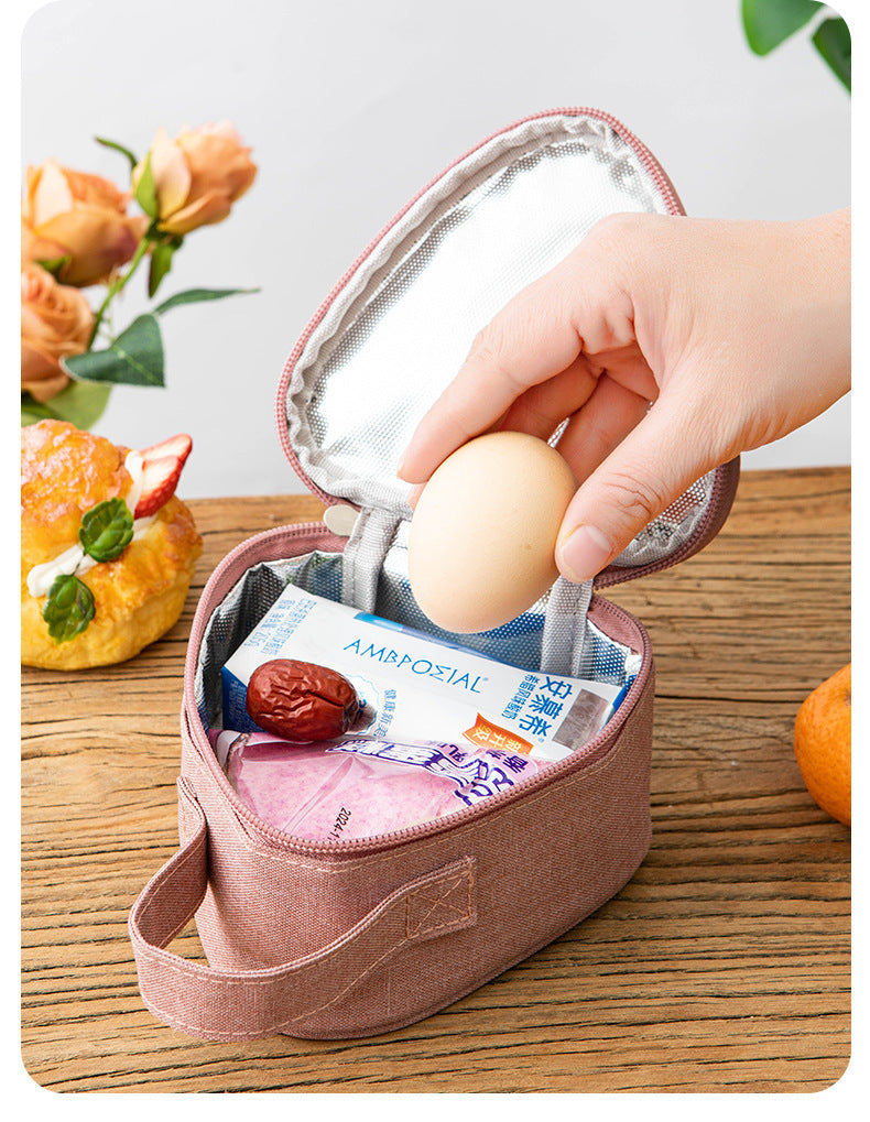 Triangular Lunch Box Handbag Polyester Rice Ball Insulated Lunch Box Bag Thickened Aluminum Foil Office Worker Lunch Bag Student Lunch Bag