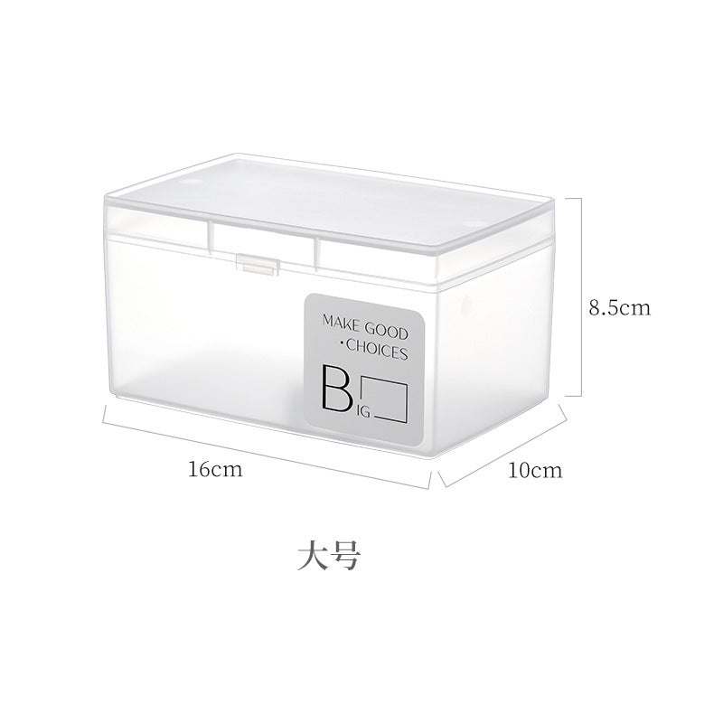 Small Items Frosted Storage Box Transparent Desktop Sundries Storage Box with Lid Household Card Drawer Organizer