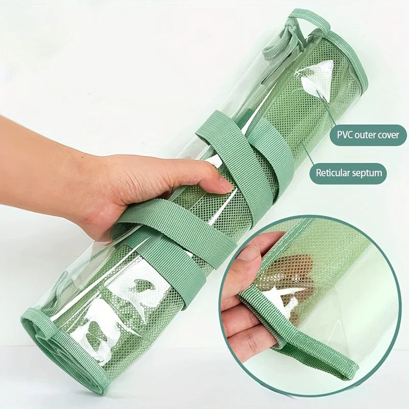 Clear PVC Handheld Document Tote Bag, Portable Transparent Stationery Storage Hand Bag for School Office