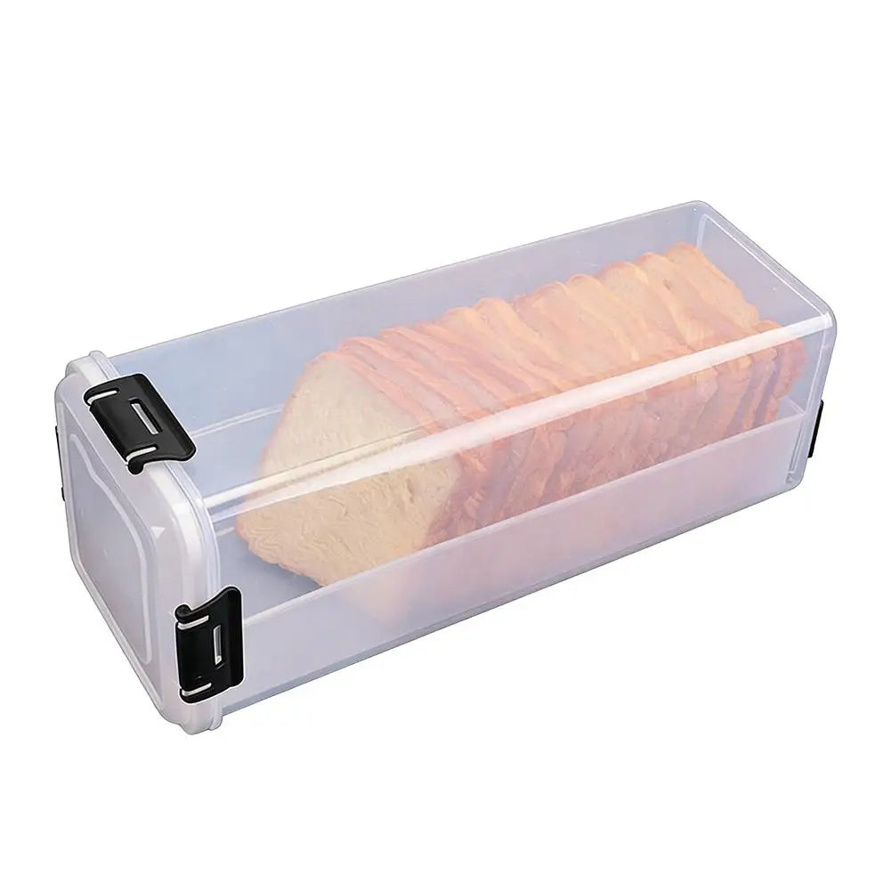 Drawer Type Bread Storage Box Toast Dispenser Case Sealed Moisture-Proof Loaf Holder Kitchen Organizer Large Capacity Bin Clear