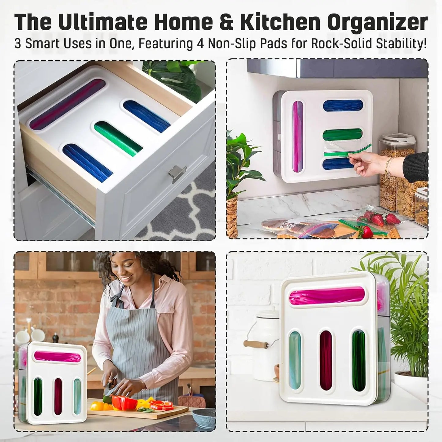 BagKeeper™ 4-Slot Kitchen Bag Organizer