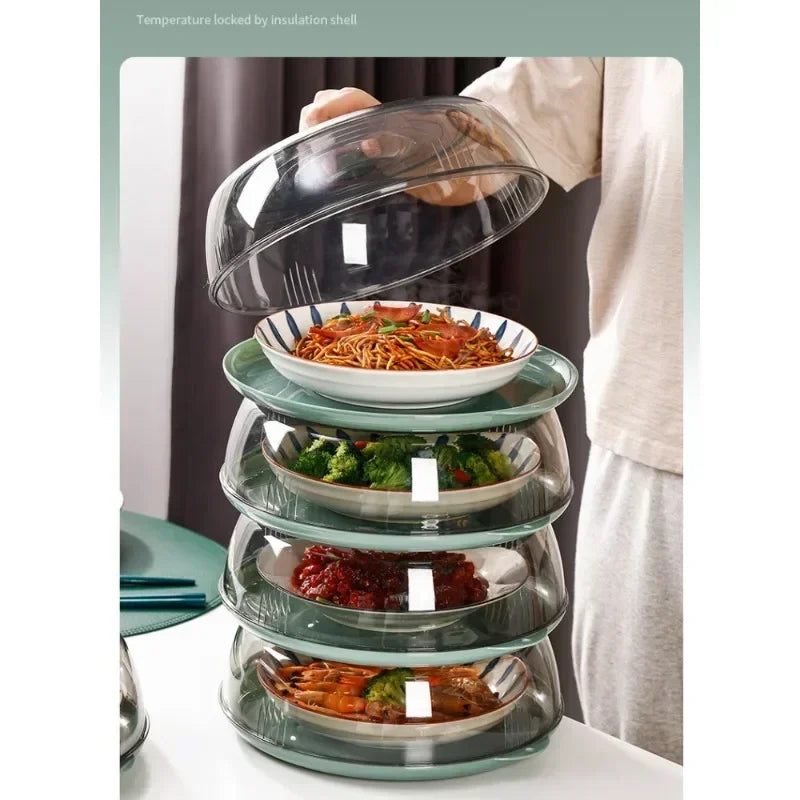 Household Food Insulation Cover Transparent Stackable Dust-Proof Insect Food Insulation Cover Kitchen Gadgets Reusable