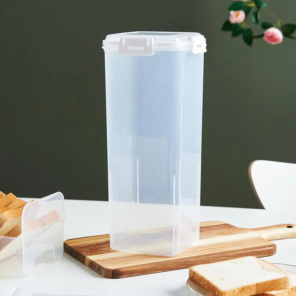 Drawer Type Bread Storage Box Toast Dispenser Case Sealed Moisture-Proof Loaf Holder Kitchen Organizer Large Capacity Bin Clear