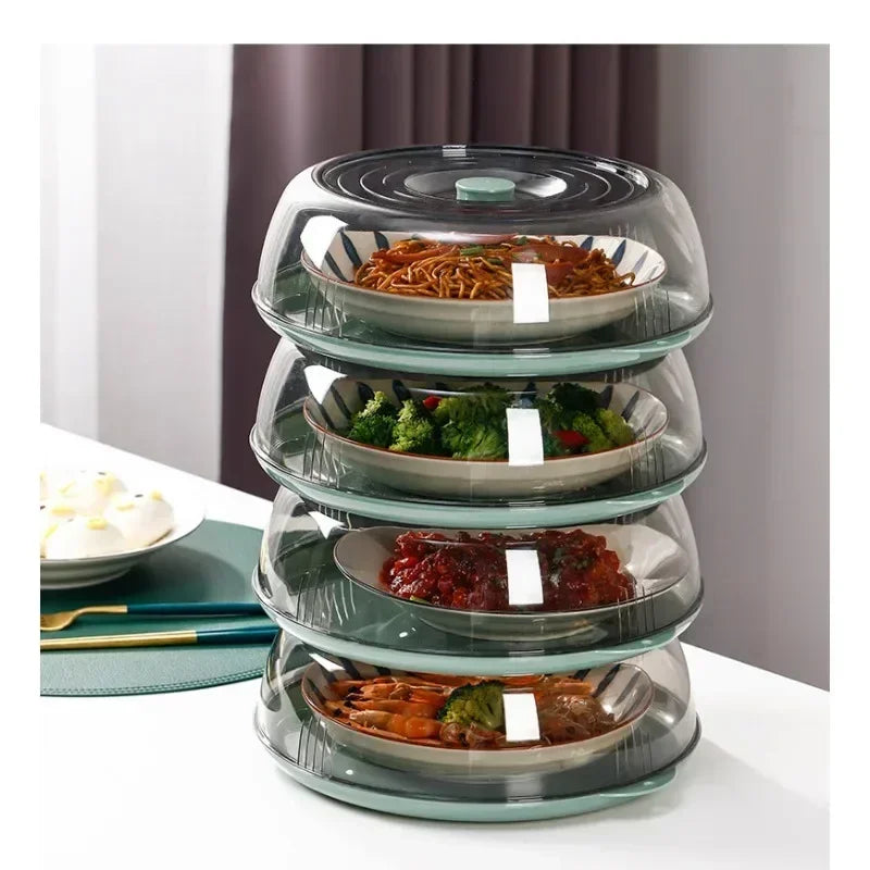 Household Food Insulation Cover Transparent Stackable Dust-Proof Insect Food Insulation Cover Kitchen Gadgets Reusable