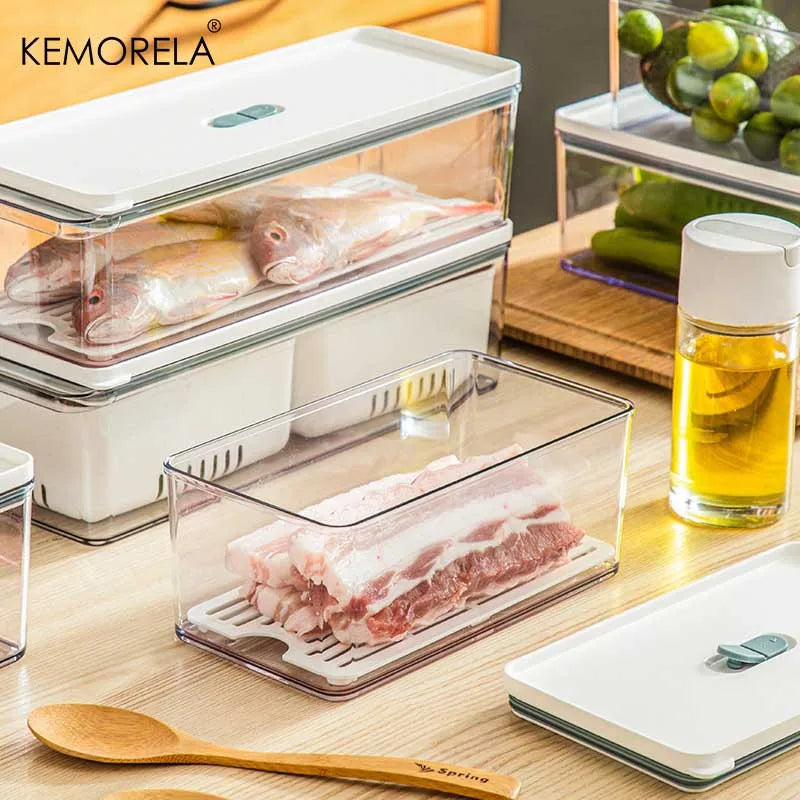 Food Storage Containers -BPA-Free Plastic Kitchen Organizer with Lids, Fridge & Freezer Boxes for Pantry, Vegetables, Leftovers