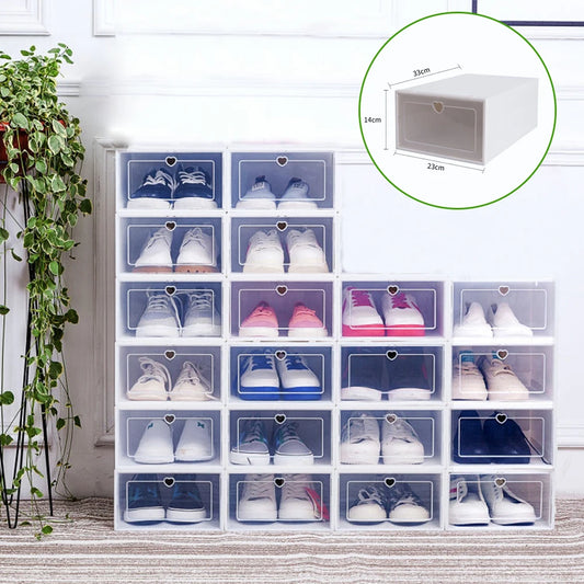 FlipStack™ 20-Pack Foldable Clear Shoe Boxes