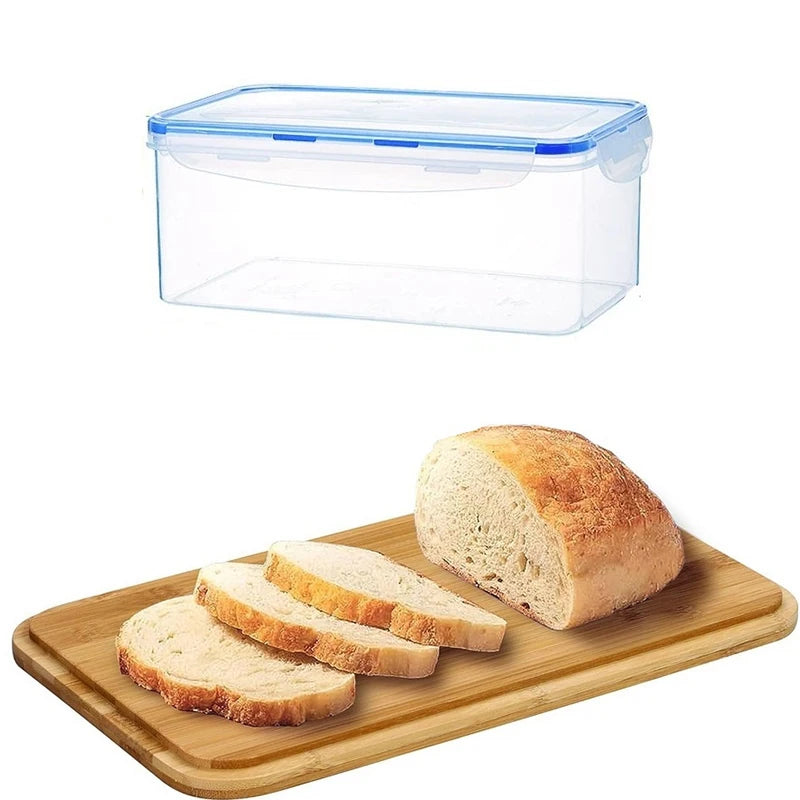 Airtight Food Storage Container With Lid Plastic Bread Storage Box Sandwich Bread Keeper Loaf Bread Container Kitchen Organizer