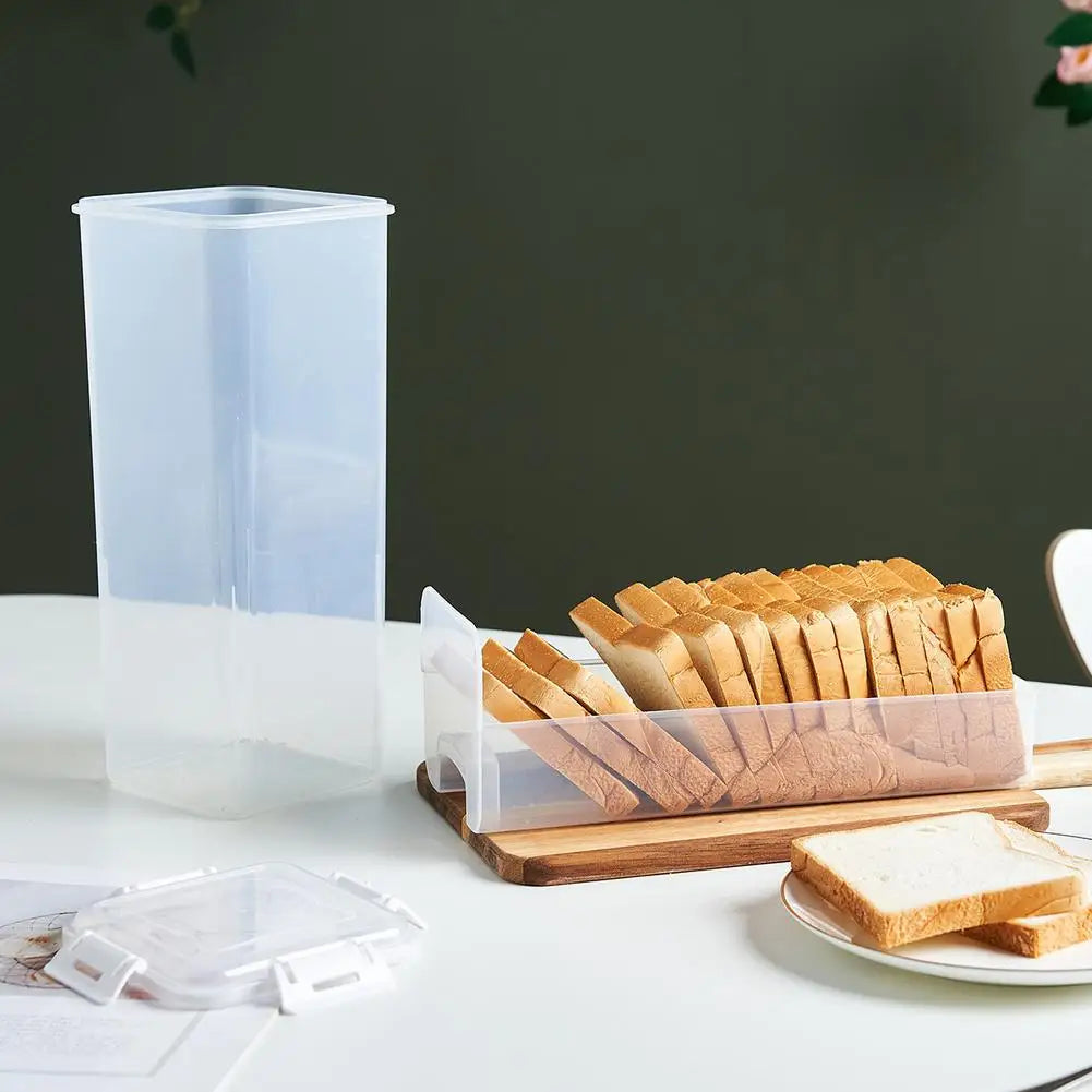 Drawer Type Bread Storage Box Toast Dispenser Case Sealed Moisture-Proof Loaf Holder Kitchen Organizer Large Capacity Bin Clear