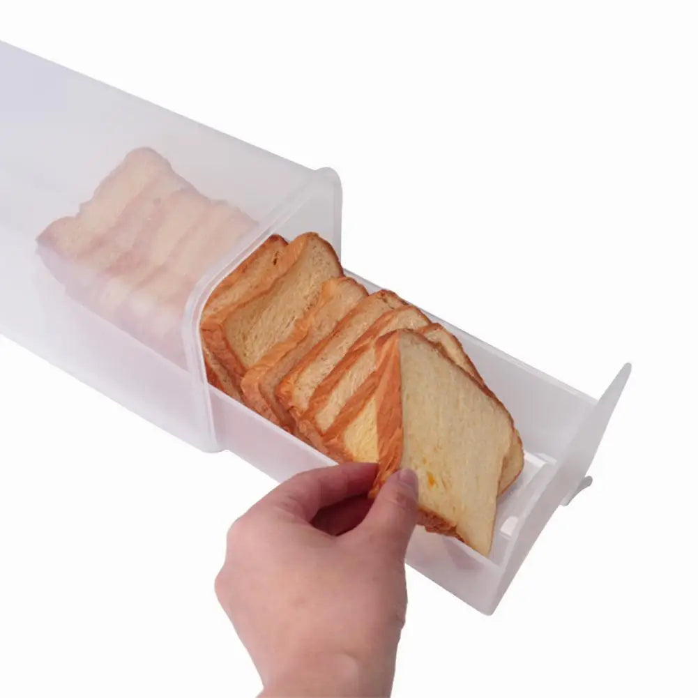 Drawer Type Bread Storage Box Toast Dispenser Case Sealed Moisture-Proof Loaf Holder Kitchen Organizer Large Capacity Bin Clear