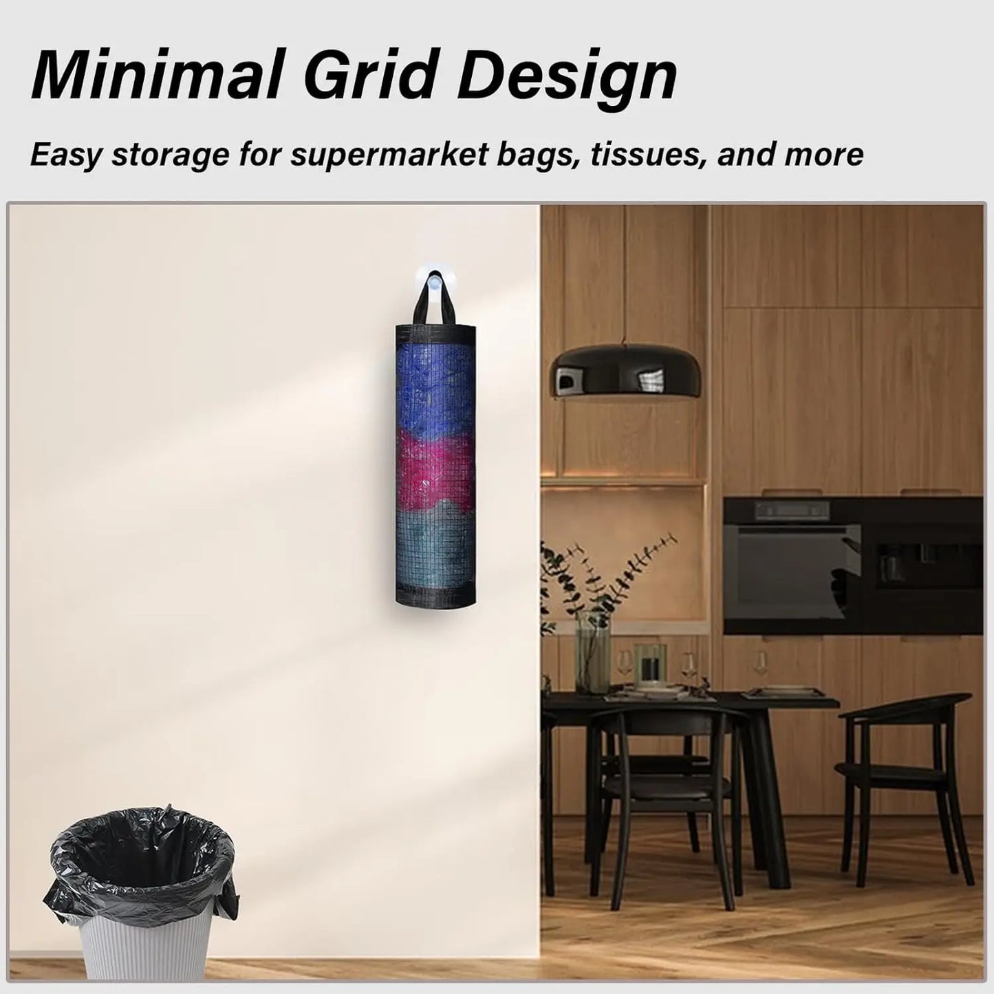 Hanging Mesh Storage Bag Wall Mounted Organizer for Grocery Bags Shoe Covers Reusable Nylon Net Pocket