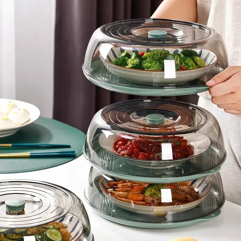 Household Food Insulation Cover Transparent Stackable Dust-Proof Insect Food Insulation Cover Kitchen Gadgets Reusable