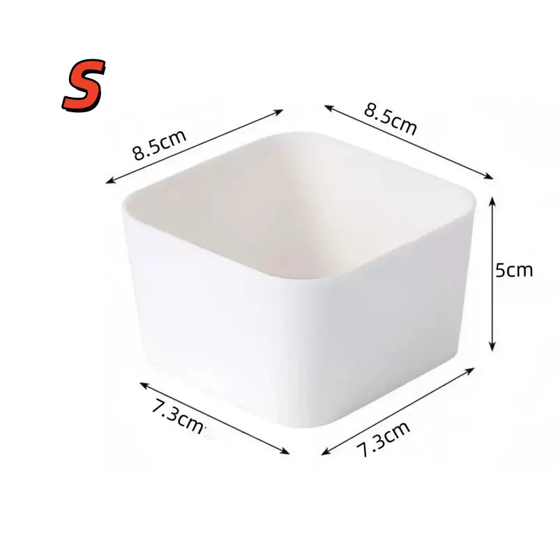 7Pcs Interlocking Drawer Storage Bins Plastic Drawer Organizer Trays for Vanity Stationery Kitchen Gadgets Home Organization