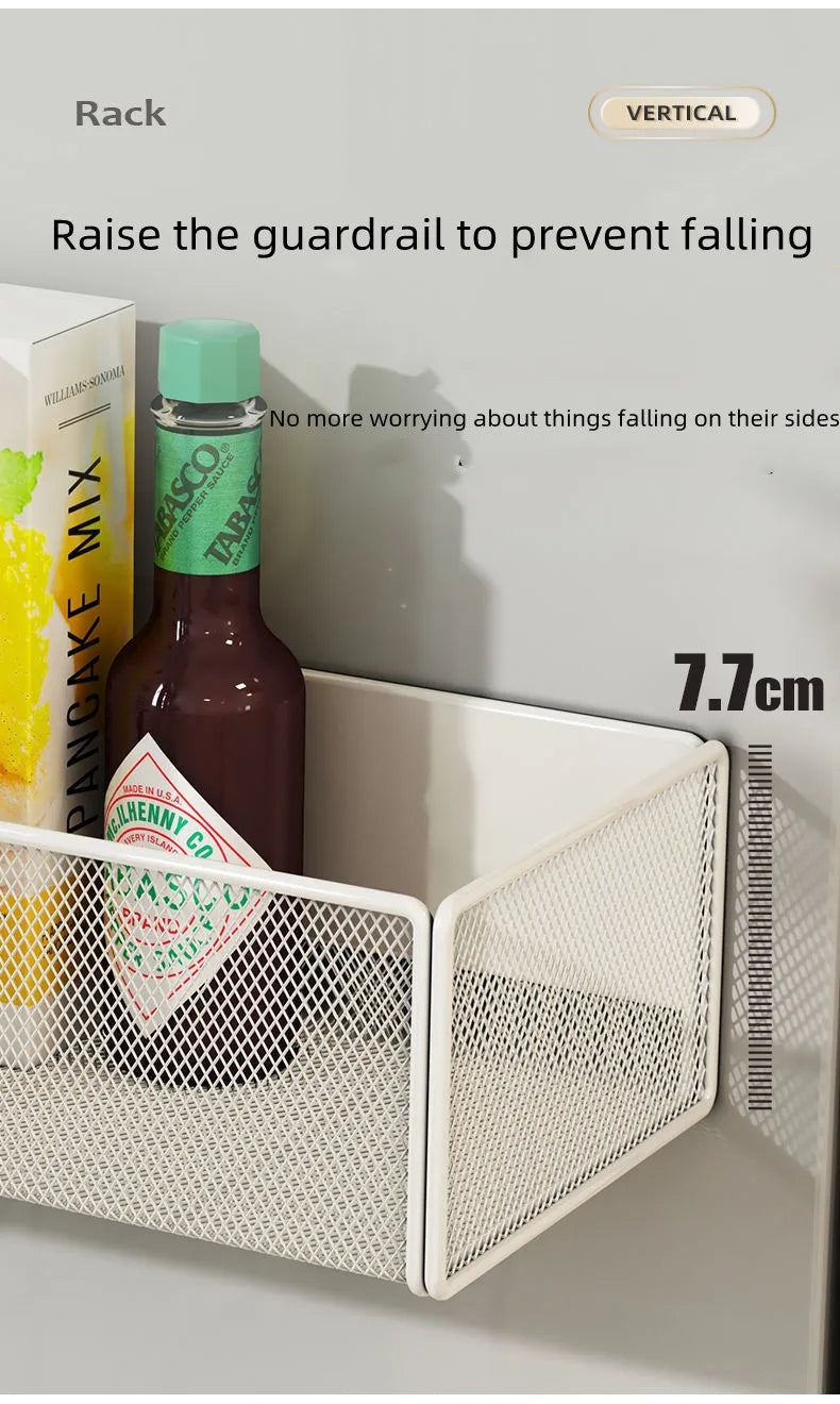 Storage Hanging Basket Magnetic Spice Rack for Refrigerator Hanging Shelf Wall Mount Kitchen Gadgets Shelves Magnet Organization