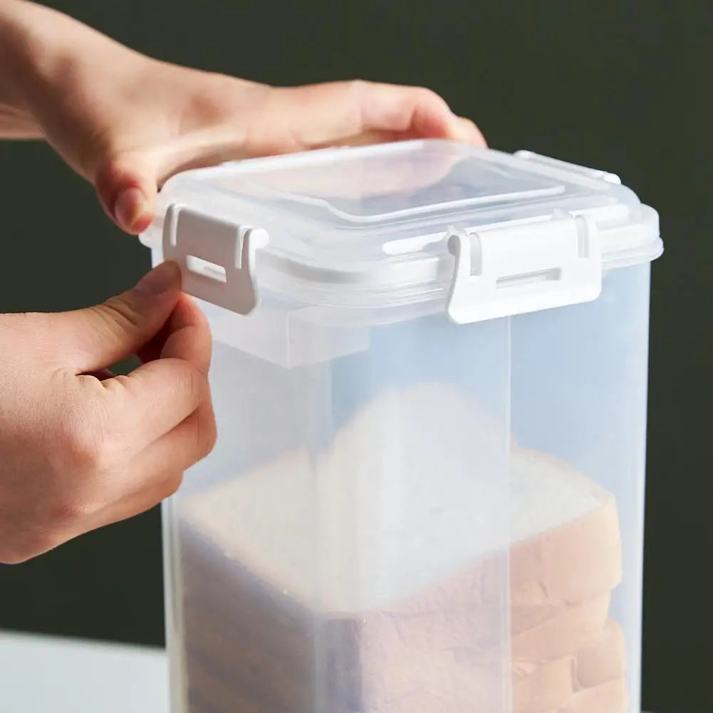 Drawer Type Bread Storage Box Toast Dispenser Case Sealed Moisture-Proof Loaf Holder Kitchen Organizer Large Capacity Bin Clear