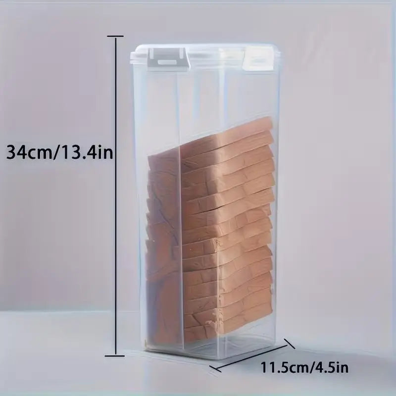 Drawer Type Bread Storage Box Toast Dispenser Case Sealed Moisture-Proof Loaf Holder Kitchen Organizer Large Capacity Bin Clear