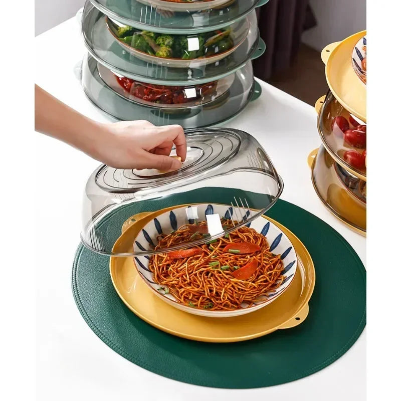 Household Food Insulation Cover Transparent Stackable Dust-Proof Insect Food Insulation Cover Kitchen Gadgets Reusable