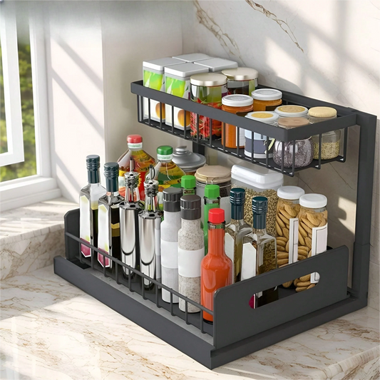 SinkSlide™ 2-Tier Under Sink Organizer Rack