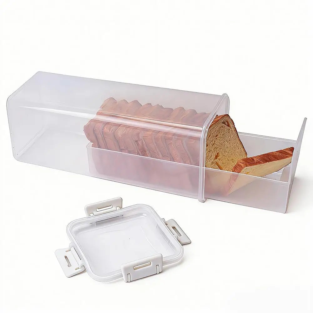 Drawer Type Bread Storage Box Toast Dispenser Case Sealed Moisture-Proof Loaf Holder Kitchen Organizer Large Capacity Bin Clear